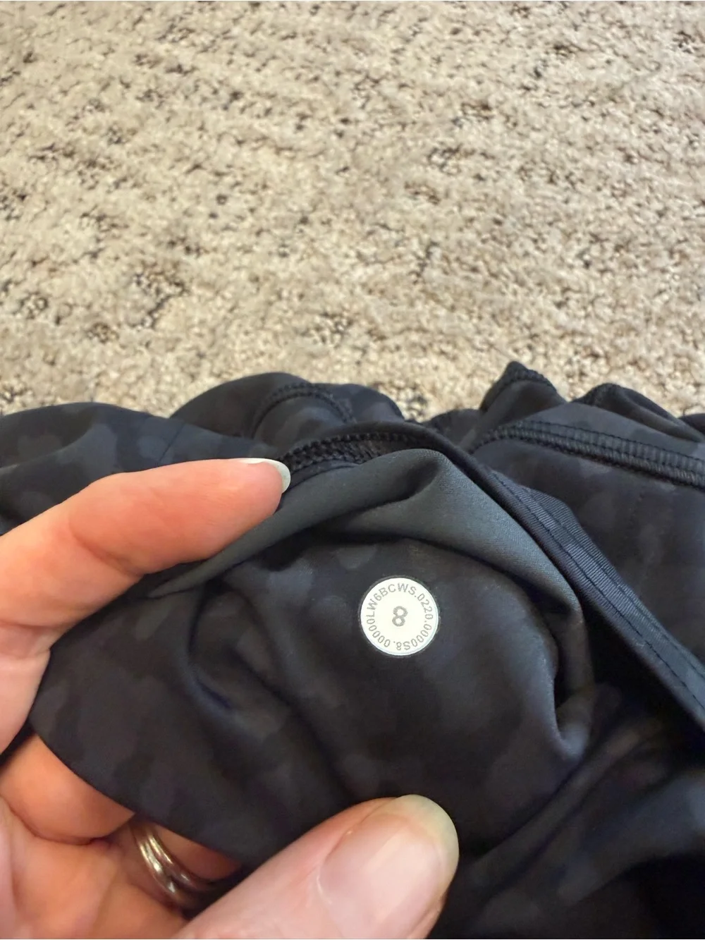 Lululemon fast and free crop size 8 Dark Gray Printed Active Leggings